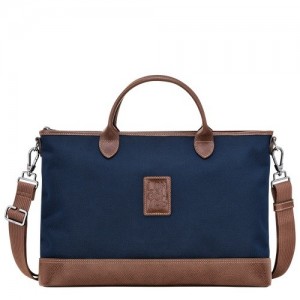Aktówka Longchamp Boxford S Damskie Niebieskie | SN-LCMP48169