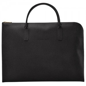 Aktówka Longchamp Le Foulonné S Damskie Czarne | SN-LCMP48183