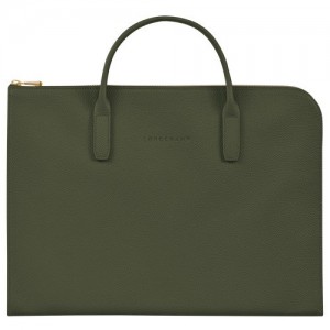 Aktówka Longchamp Le Foulonné S Męskie Khaki | SN-LCMP49054