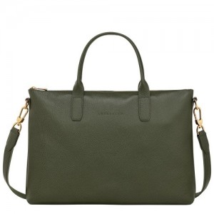 Aktówka Longchamp Le Foulonné S Męskie Khaki | SN-LCMP49059