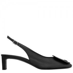 Botki Na Obcasie Longchamp Le Pliage Xtra Bez Pięty Pumps Damskie Czarne | SN-LCMP48842