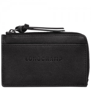 Etui na Karty Longchamp 3d Damskie Czarne | SN-LCMP48340