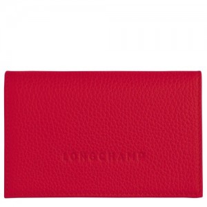 Etui na Karty Longchamp Le Foulonné Męskie Czerwone | SN-LCMP49245