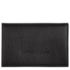 Etui na Karty Longchamp Le Foulonné Męskie Czarne | SN-LCMP49247