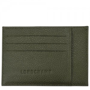 Etui na Karty Longchamp Le Foulonné Męskie Khaki | SN-LCMP49250