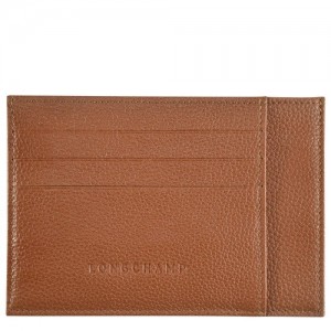 Etui na Karty Longchamp Le Foulonné Damskie Brązowe | SN-LCMP48323