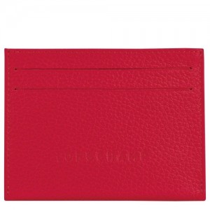 Etui na Karty Longchamp Le Foulonné Damskie Czerwone | SN-LCMP48326