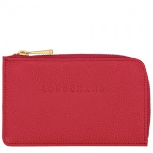 Etui na Karty Longchamp Le Foulonné Damskie Czerwone | SN-LCMP48343