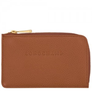 Etui na Karty Longchamp Le Foulonné Damskie Brązowe | SN-LCMP48345