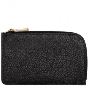 Etui na Karty Longchamp Le Foulonné Damskie Czarne | SN-LCMP48346