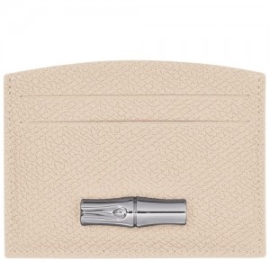Etui na Karty Longchamp Roseau Damskie Beżowe | SN-LCMP48330