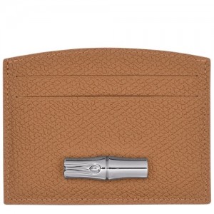 Etui na Karty Longchamp Roseau Damskie Beżowe | SN-LCMP48331