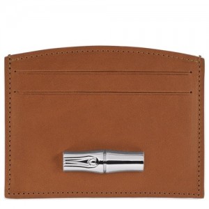 Etui na Karty Longchamp Roseau Damskie Brązowe | SN-LCMP48348