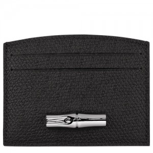 Etui na Karty Longchamp Roseau Damskie Czarne | SN-LCMP48332