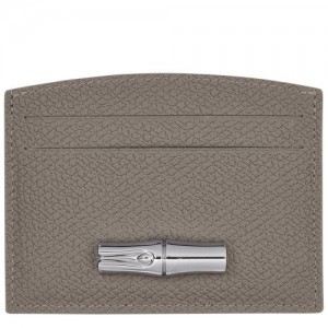 Etui na Karty Longchamp Roseau Damskie Szare | SN-LCMP48329