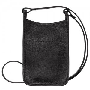 Etui na Telefon Longchamp Le Foulonné Damskie Czarne | SN-LCMP48225