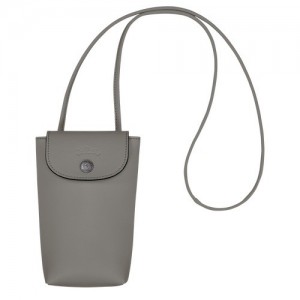 Etui na Telefon Longchamp Le Pliage Xtra With Skórzane Koronkowe Damskie Szare | SN-LCMP48232