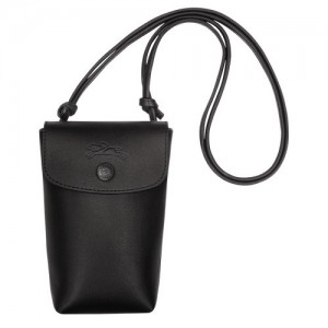 Etui na Telefon Longchamp Le Pliage Xtra With Skórzane Koronkowe Damskie Czarne | SN-LCMP48234
