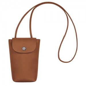Etui na Telefon Longchamp Le Pliage Xtra With Skórzane Koronkowe Damskie Brązowe | SN-LCMP48242