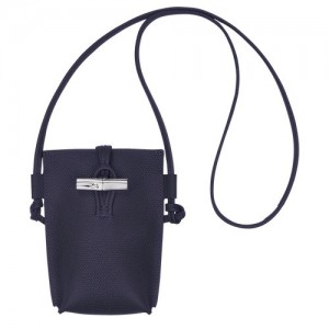 Etui na Telefon Longchamp Roseau With Koronkowe Damskie Granatowe | SN-LCMP48240