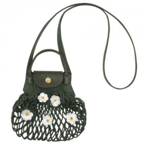 Kopertówka Longchamp Le Pliage Filet Xs Mesh Damskie Khaki | SN-LCMP48159