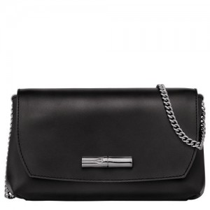 Kopertówka Longchamp Roseau Damskie Czarne | SN-LCMP48150