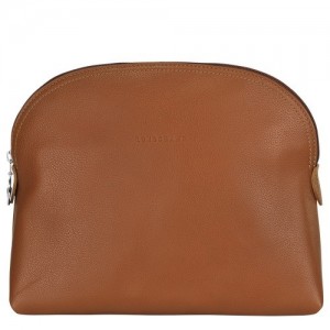 Kosmetyczki Longchamp Le Foulonné Damskie Brązowe | SN-LCMP48595