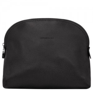 Kosmetyczki Longchamp Le Foulonné Damskie Czarne | SN-LCMP48597