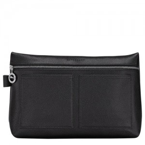 Kosmetyczki Longchamp Le Foulonné Damskie Czarne | SN-LCMP48603