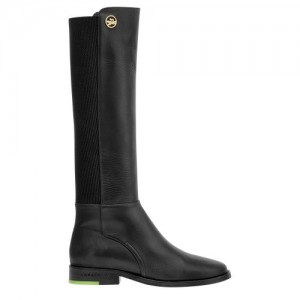 Kozaki Longchamp Box-trot Jazda Konna Damskie Czarne | SN-LCMP48804