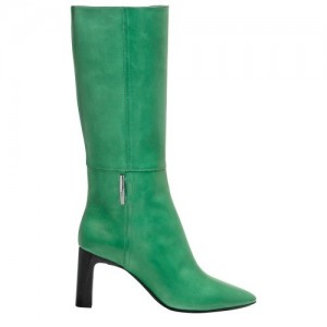 Kozaki Longchamp Roseau Heel Damskie Zielone Głęboka | SN-LCMP48803
