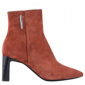Kozaki Longchamp Roseau Obcasie Damskie Brązowe | SN-LCMP48800