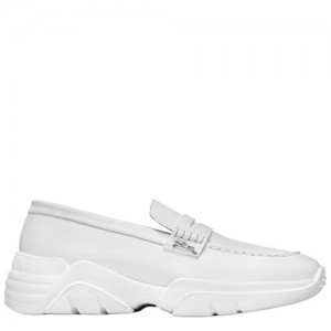 Loafersy Longchamp Au Sultan Damskie Białe | SN-LCMP48814