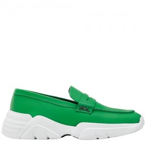 Loafersy Longchamp Au Sultan Damskie Zielone | SN-LCMP48810