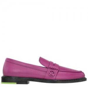 Loafersy Longchamp Box-trot Damskie Fioletowe | SN-LCMP48813