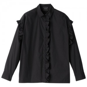 Najfatalniejszy Longchamp Blouse Damskie Czarne | SN-LCMP48694
