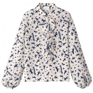 Najfatalniejszy Longchamp Blouse Damskie Białe | SN-LCMP48696