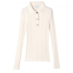 Najfatalniejszy Longchamp Polo Neck Swetry Damskie Białe | SN-LCMP48689