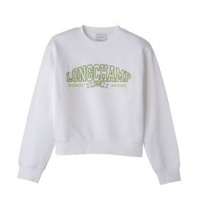 Najfatalniejszy Longchamp Sweatshirt Damskie Białe | SN-LCMP48729