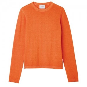 Najfatalniejszy Longchamp Swetry Damskie Pomarańczowe | SN-LCMP48744