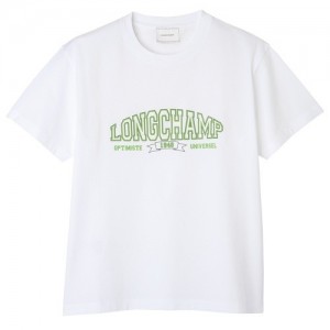 Najfatalniejszy Longchamp T-shirt Damskie Białe | SN-LCMP48714