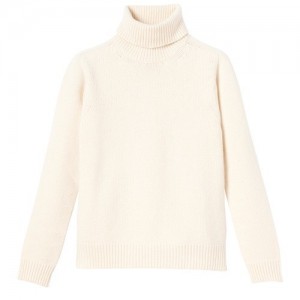 Najfatalniejszy Longchamp Turtleneck Swetry Damskie Białe | SN-LCMP48706