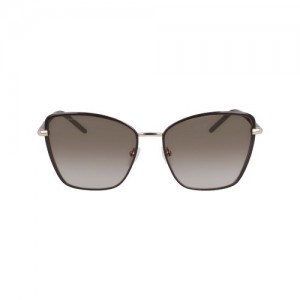 Okulary Przeciwsłoneczne Longchamp Damskie Brązowe Khaki | SN-LCMP49004