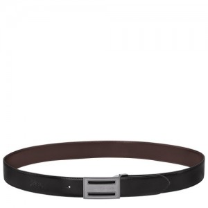 Paski Longchamp Delta Box Męskie Czarne Beżowe | SN-LCMP49434