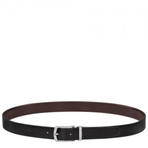 Paski Longchamp Delta Box Męskie Czarne Beżowe | SN-LCMP49440