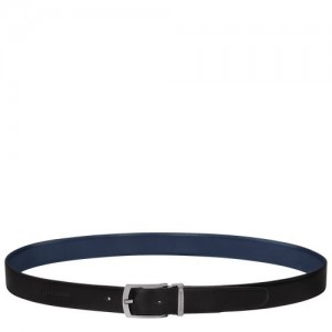 Paski Longchamp Delta Box Męskie Czarne Granatowe | SN-LCMP49439