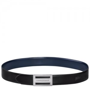 Paski Longchamp Delta Box Męskie Czarne Granatowe | SN-LCMP49447