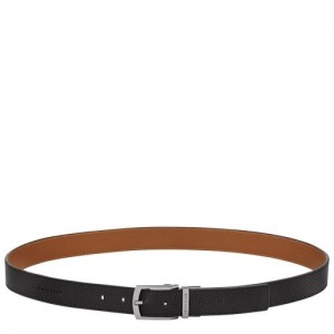 Paski Longchamp Le Foulonné Męskie Czarne | SN-LCMP49455
