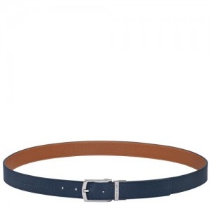 Paski Longchamp Le Foulonné Męskie Granatowe | SN-LCMP49454