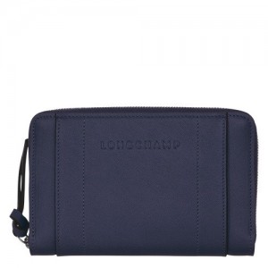 Portfele Longchamp 3d Damskie Granatowe | SN-LCMP48304